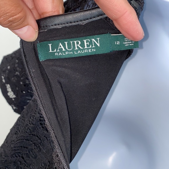 NWOT Lauren Ralph Lauren Lace Leather Trim - Picture 7 of 11